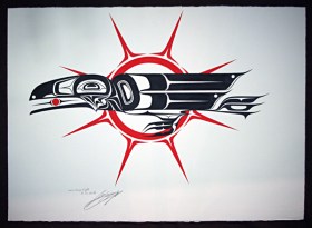 Native Northwest Artist Carl Stromquist Raven Brings Light original painting