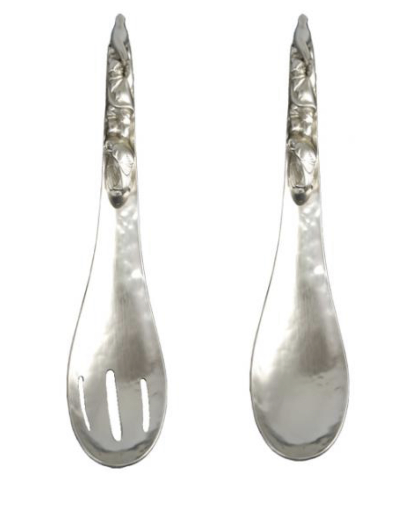 Silver plated ladle and fork with Native Totem Design