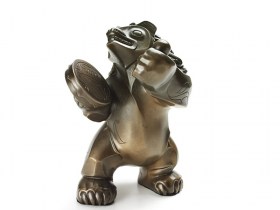 Bronze sculpture of Native Bear by BOMA