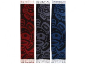 Merino Wool Shawls by Native Northwest Coast artist Klatle Bhi