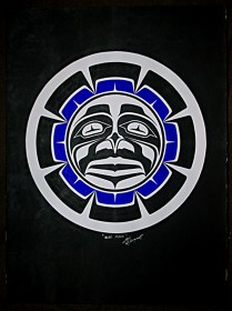 Native Northwest Artist Carl Stromquist Blue Moon original painting