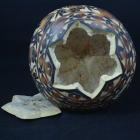Tribal Spirit Gallery Carved and Painted Peruvian Gourd with Alpacas